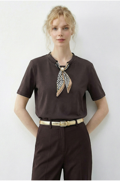 Bianco Lucci Ženski šal Sa kopčom sa detaljima Osnovni T-shirt 7601 60283978