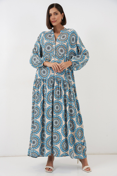 Bigdart Women's Patterned Long Hijab Dress 2585 - F.Mint