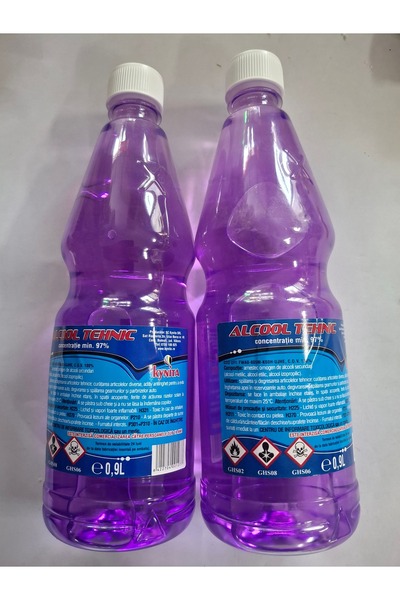 metalocasnice 2 bottles of 0.9L technical alcohol, 97% concentration