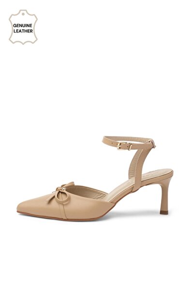 Mio Gusto Bethany Γνήσιο Δέρμα Γυναικείο Φιόγκο Χρώματος Δέρματος Παπούτσι με...