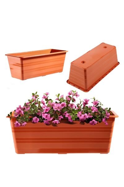 KADAX Cutie de balcon 40 cm Ghiveci de flori Ghiveci de flori Teracotă pentru...