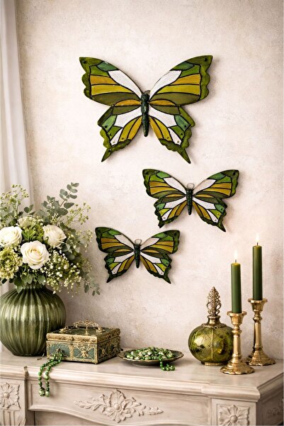 Uretti - Hülya 6683 1987 El Yapımı Kelebek Model 3'lü Duvar Süsü / Dekoratif ...