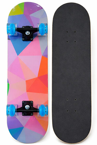 Sportaj 80 cm Profesyonel LED Kaykay Işıklı Silikon Teker 7 Katman Zımparalı