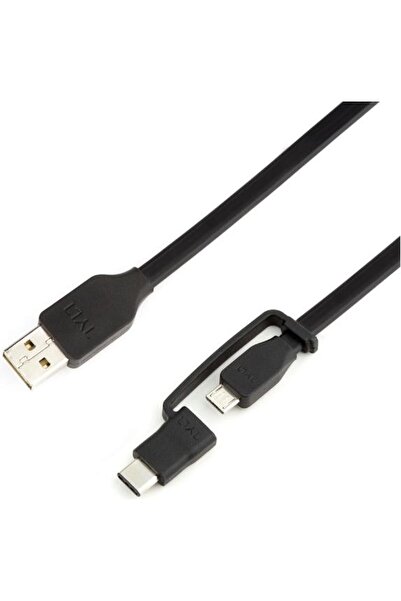 TYLT Cablu de date C-MICDUO1MBK-T, Tip-C/MicroUSB, 1m (Negru)