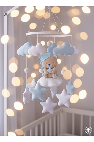 TREND METFİQ DECORATİON Keçe Bebek Dönencesi (El Yapımı) - Eğitici Beşik Üstü...