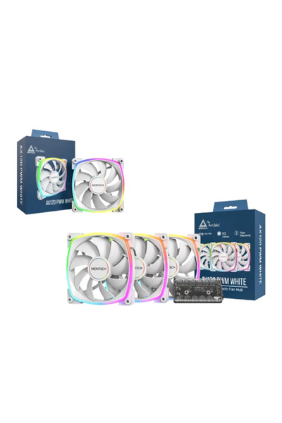 MONTECH PC fan AX120 PWM, 1600rpm, 3pcs (White)