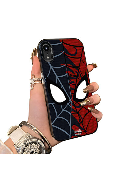 ucuc iPhone XR Uyumlu Sert Akrilik Arka Silikon Kenar Lens Koruma Kılıf Spide...