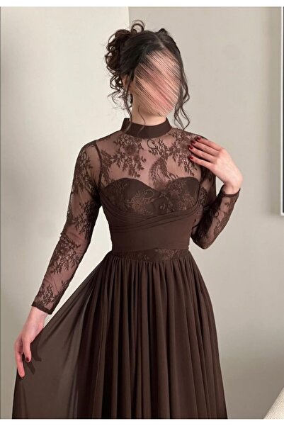 Sondos Fashion Eid dress in brown