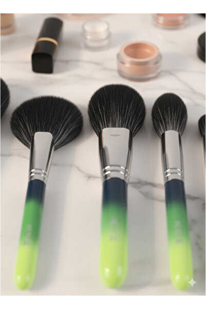 Yallabena 11-Piece Makeup Brush Set with Summer Palace Brush Bag – Elm Wood &...
