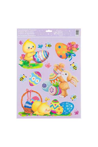 OEM Autocolante de Paste Geam Iepure Oua Puisori Glitter 30x42cm