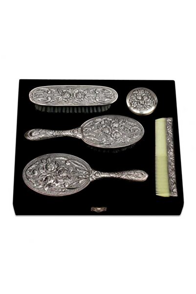 Harem Altın Gümüş Fırça Tarak Ayna Takımı - 5 Parça
