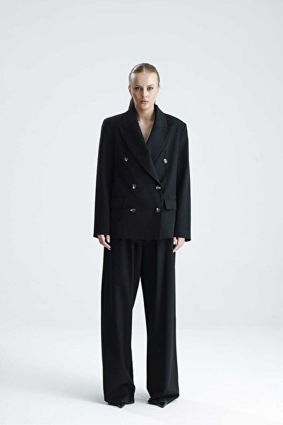 GACA COLLECTION ALOHA Siyah Kruvaze Ceket