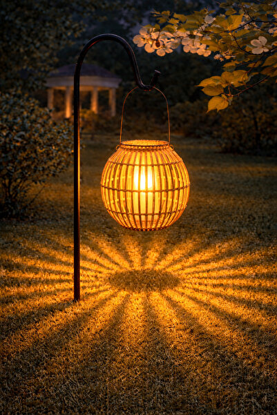 Kyrotech Standlı Sepet Rattan Solar Bahçe Aydınlatması Güneş Enerjili Armatür...