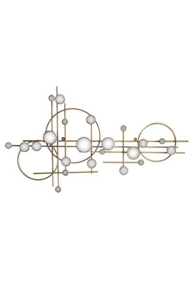 OEM Decorațiune de perete, Metal + Oglindă, Auriu, 120 x 67 cm