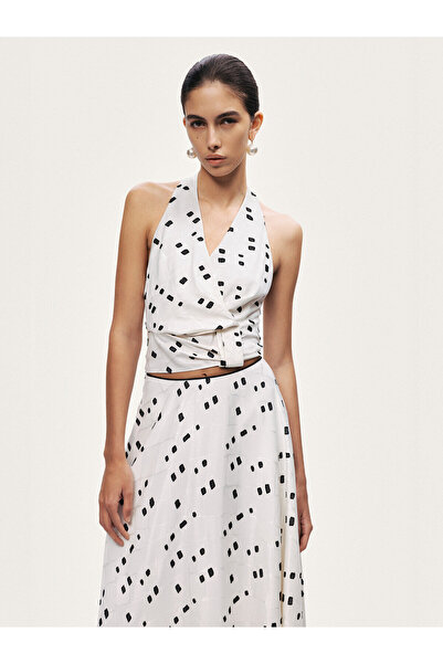 Nocturne Halter Yaka Desenli Bluz