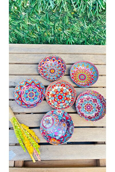 wanwa aksesuar Mandala desenli orta boy kase 6lı set