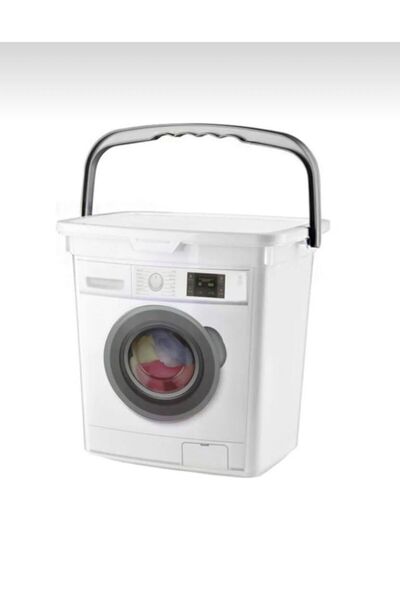 moontime alaçatı Pratik ve şık 6 Lt Deterjan Saklama Kutusu, Kulplu Çamaşır T...