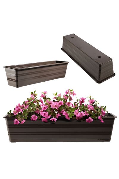 KADAX Balcony Box 60 cm Flowerpot Flowerpot Balcony Brown