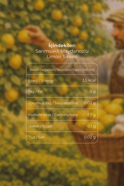 Antep Pazarı Sarımsaklı Maydanozlu Limon Sirkesi - 250ml