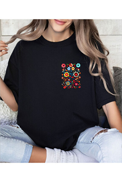 ASELİNDA Μπλουζάκι με στρογγυλή λαιμόκοψη από βαμβάκι με σχέδιο πλακάκι και λ...