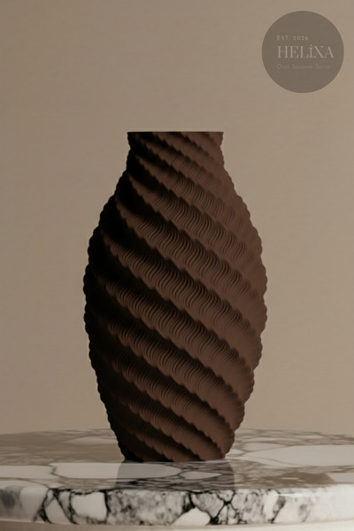 Smile3D Bohem Tarz Spiral Tasarım Dekoratif Vazo - 3D Baskı ve Lisanslı - 25 cm