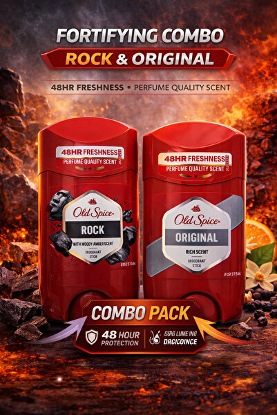 Old Spice روك آند أوريجينال مزيل عرق ستيك، انتعاش يدوم 48 ساعة، 2 × 50 مل