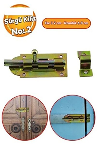 AKN Sürgü Kilit No:2 Kilit Ahşap Pvc Demir Kapı Pencere Sürgüsü Emniyet Kilid...