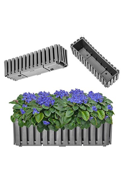 KADAX Ghiveci de balcon cutie pentru flori 58x18x16,5 cm gri, balcon