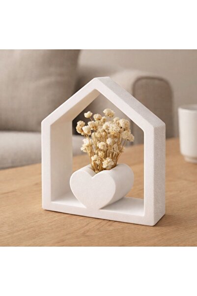 OEM Mini decorative vase 3D house support with heart