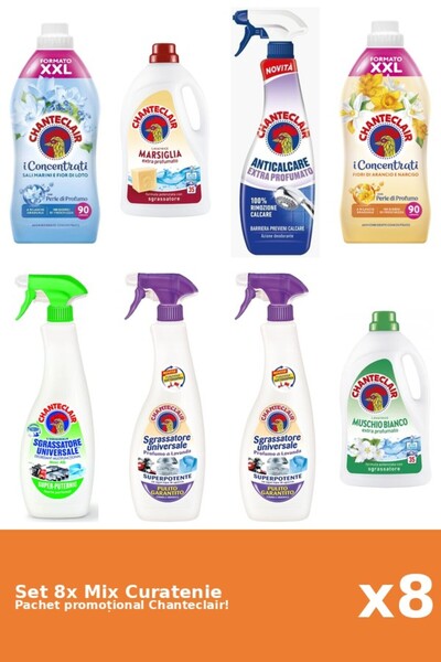 Chanteclair Set 8 Mix Curatenie Chanteclair: Lamaie, Lotus, Portocale, Parfum...