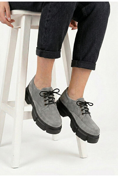 Dasha Women's gray Leather lace-up shoes