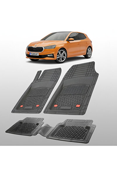 TEAMCAR Πατάκια δαπέδου Skoda Fabia IV Συμβατά Hatchback 2021-2025 | Μαύρα