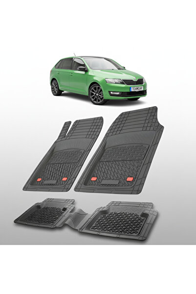 TEAMCAR Πατάκια δαπέδου Skoda Rapid I Συμβατά Spaceback 2013-2017 | Μαύρα