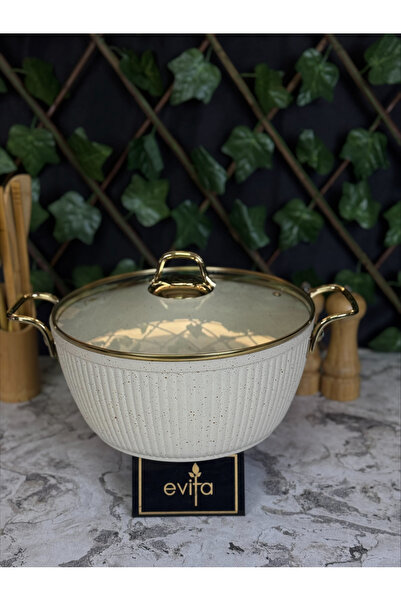 Evita My Golden Family Serisi Bio Granit 28cm Derin Tencere