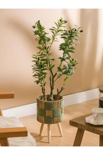 LC Waikiki Karışık Dekoratif Hasır Ayaklı Saksı 35 Cm (S6)