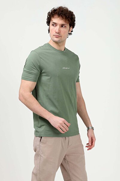 JB John Borners Ανδρικό T-Shirt με λαιμόκοψη Notfind με τύπωμα 100% Πράσινο T...