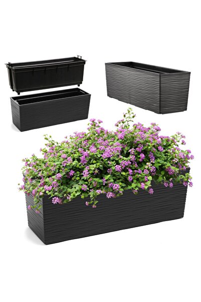 KADAX Flowerpot Balcony Box with Insert Flower Stand for Balustrade 19x56cm, ...