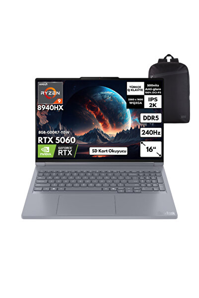 LENOVO ThinkBook 16p G6 ADR R9-8940HX 48 GB 2 TB RTX5060 16" Freedos +S. Çant...