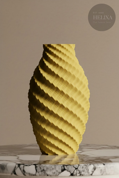 Smile3D Bohem Tarz Spiral Tasarım Dekoratif Vazo - 3D Baskı ve Lisanslı - 25 cm