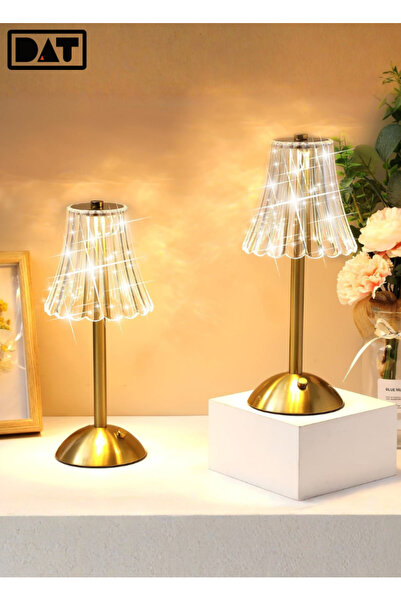 DAT Cordless Table Lamp Rechargeable Touch LED Color Dimmable for Bedroom Liv...