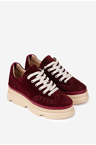 Dasha Women's burgundy suede Leather