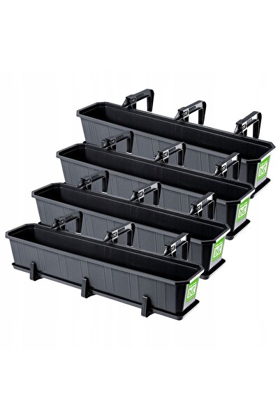 KADAX Suporturi pentru ghiveci de balcon, 80 cm, din grafit, 4 buc., grafit