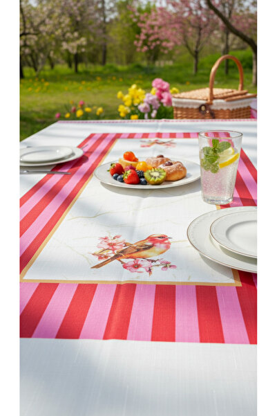Tropikhome Kuş Desenli Masa Örtüsü