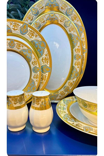 hediye ESTERHOMEDECOR 12 Kişilik 61 parça porselen yemek takımı mng23016F