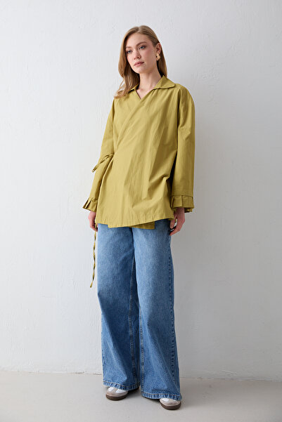 Melike Tatar Na vezivanje Poplin Košulja 3-2301