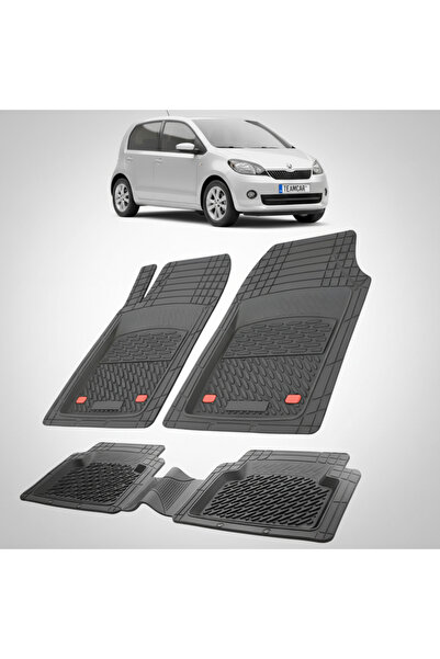 TEAMCAR Πατάκια δαπέδου Skoda Citigo I Συμβατά Hatchback 2011-2017 | Μαύρα