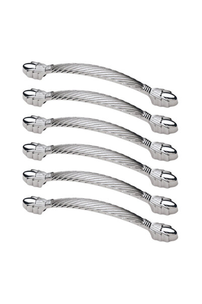 flores Set of 6 furniture handles, metal, OZS-1133, length 132 mm, hole dista...