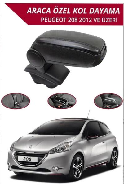 BESNEY BİLİŞİM Peugeot 208 2012 sonrası Araca Özel Kol Dayama KOLÇAK (Vidasız...