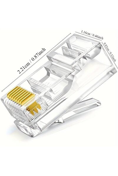 Emtex RJ45 UTP cat.6A passthrough plug (100 pcs)