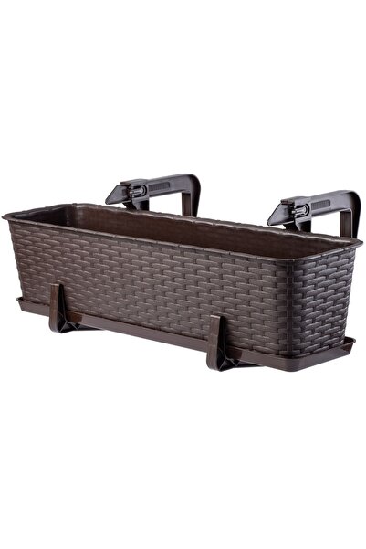 KADAX Ghiveci de balcon cu suport pentru flori 60 cm + mânere, maro